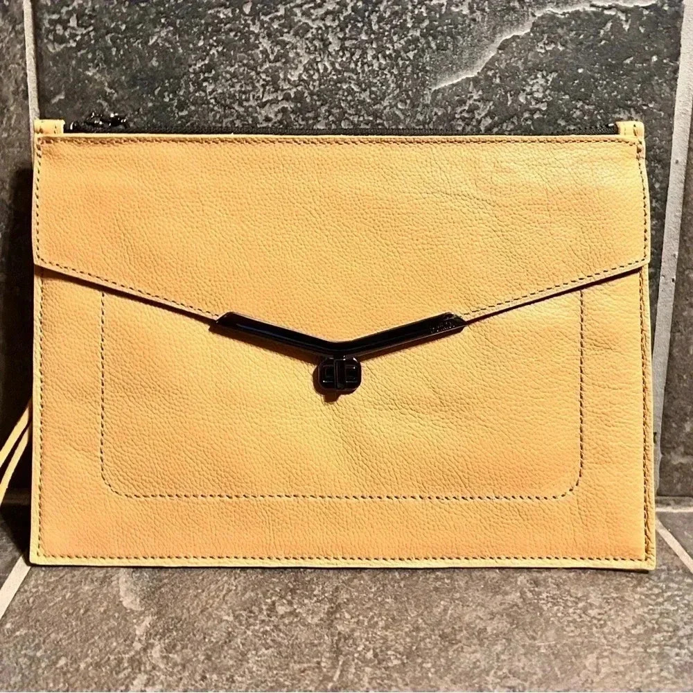 BOTKIER Leather Valentina Large Envelope Clutch+Wristlet Strap. Designer. NWT - Picture 6 of 15